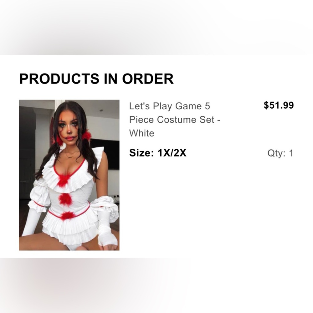 L/XL Fashion Nova Brand New Clown Costume